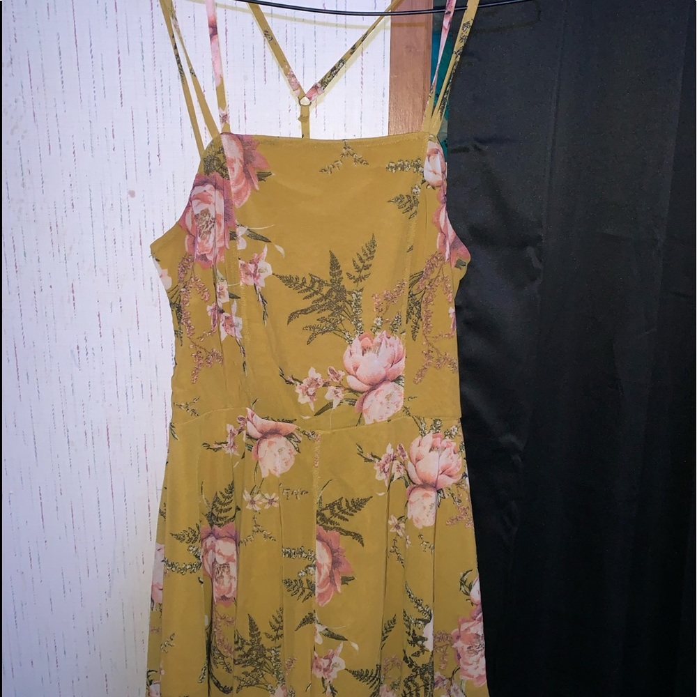 Tan/brown with pink and white flower romper.